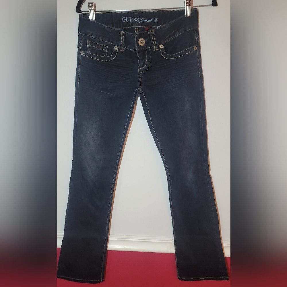 Guess Premium Daredevil Bootcut Jeans Womens 26 Mid Rise Dark Wash Denim